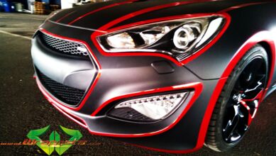 Hyundai Genesis - Red Chrome Tron
