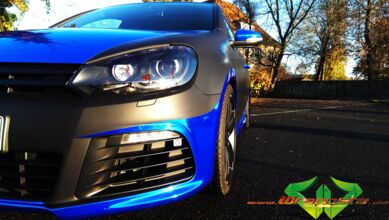 VW Golf R - Blue Chrome + Matte Black + Scheibentönung