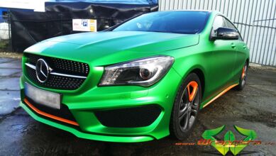 Mercedes cla - matte green chrome