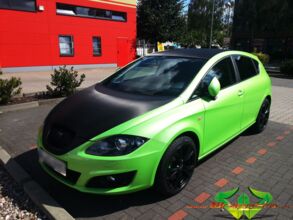 Seat Leon - Light Green Pearlescent + 3D Carbon + Scheibentönung