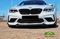 BMW  M2 Raven Black Carbon- Dach-Railing-Antenne-Carbonverspoilerung Montage-Diffusor- Ducktail-Frontspoiler